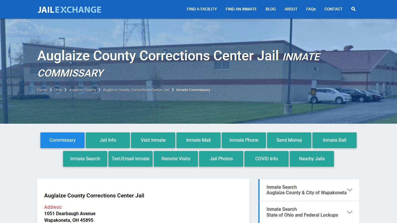 Auglaize County Corrections Center Jail Commissary, Care ...